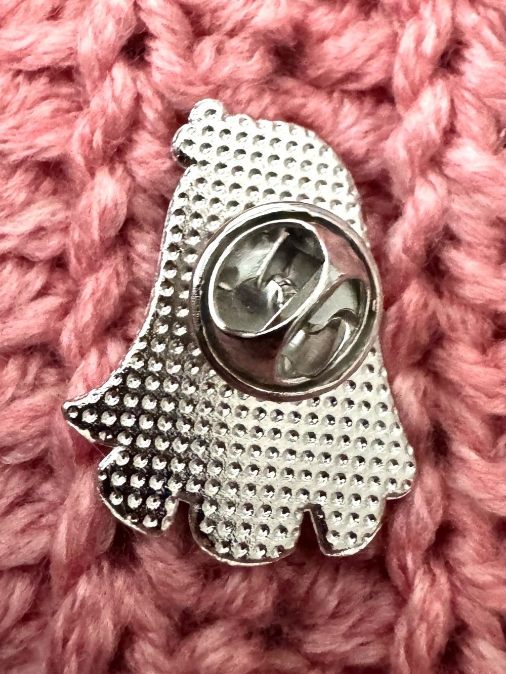 Pink Ribbon Ghost Enamel Pin - Picture 2 of 3